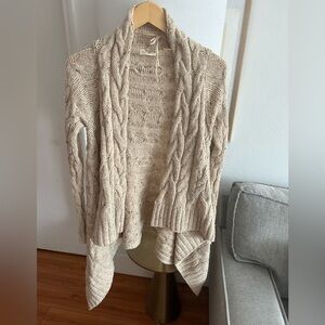 Sleeping On Snow Anthropologie Womens Wool Cowl Neck Cardigan Top Beige Sz S